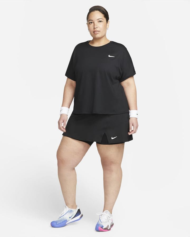 Falda Nike Court Dri-FIT Victory Tennis Mujer Negras Blancas | HIQTO-9652