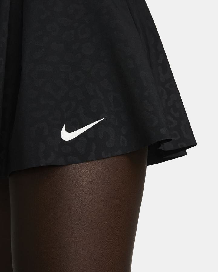 Falda Nike Dri-FIT Tennis Tennis Mujer Negras Blancas | PHECJ-4751
