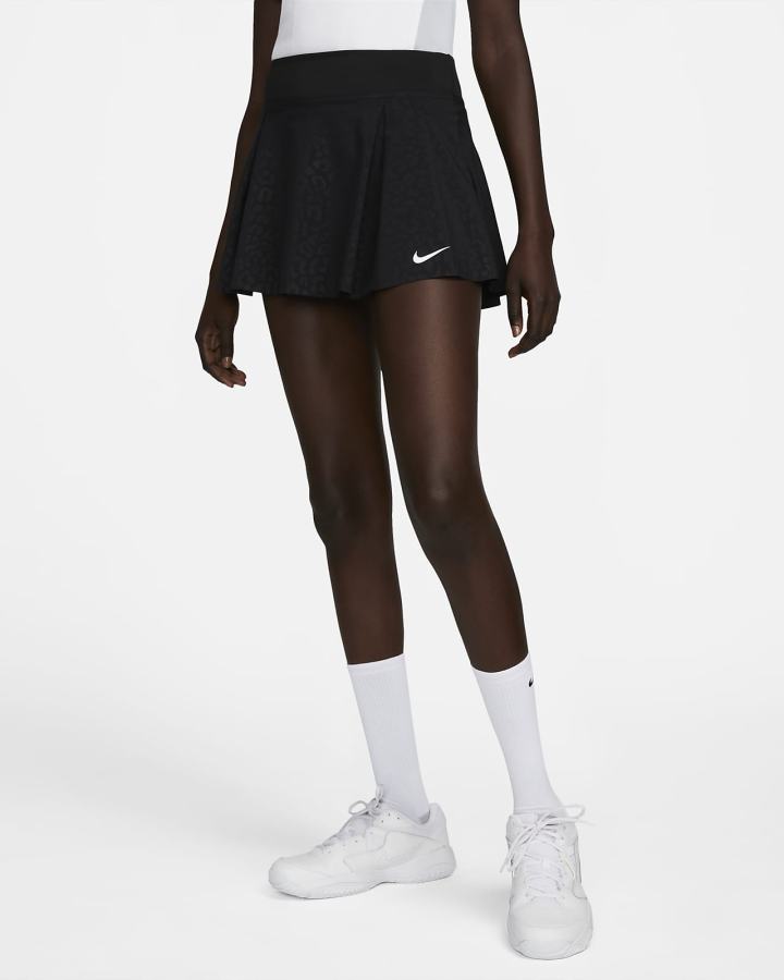 Falda Nike Dri-FIT Tennis Tennis Mujer Negras Blancas | PHECJ-4751