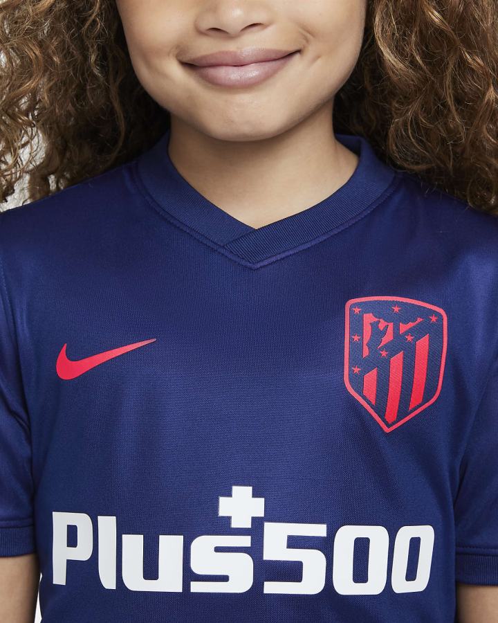 Jersey Nike Atlético Madrid 2021/22 Stadium Away Kids Soccer Niño Azules Rojas | THNFW-1762