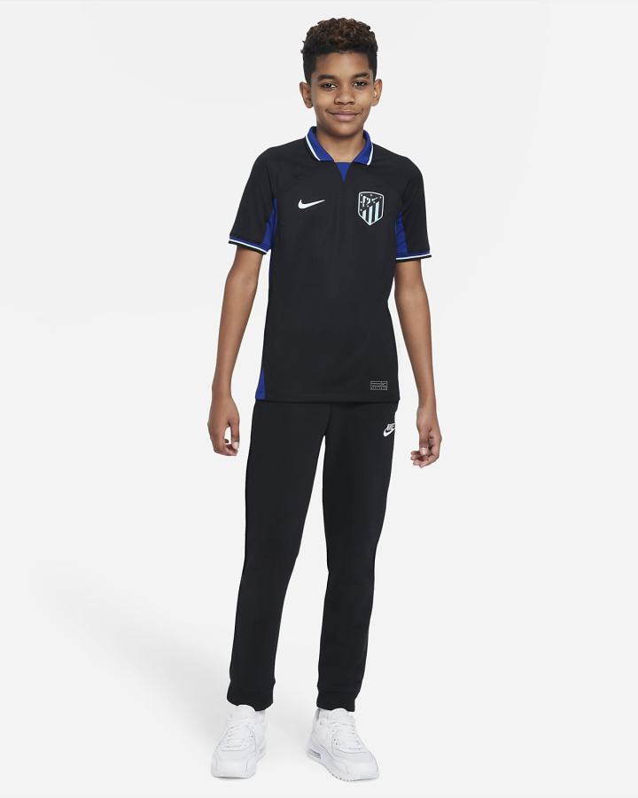 Jersey Nike Atlético Madrid 2022/23 Stadium Away Kids Dri-FIT Soccer Niño Negras Azul Real Oscuro Azules | FTRHK-2738