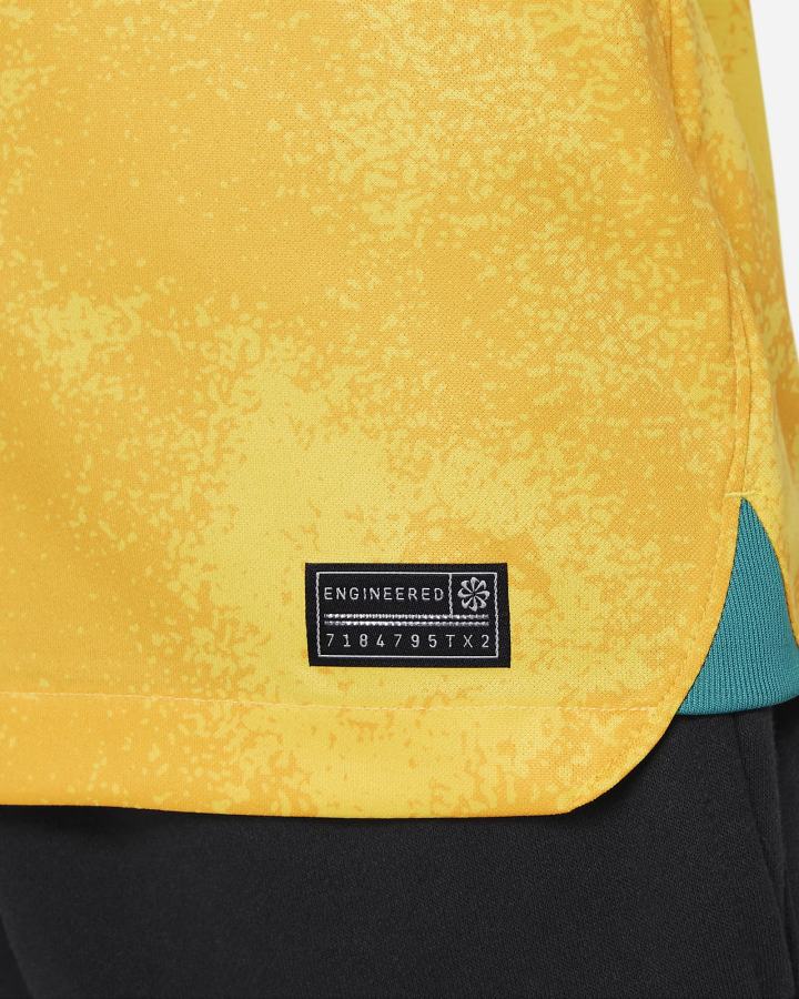 Jersey Nike Australia 2022/23 Stadium Home Kids Dri-FIT Soccer Niño Amarillo Doradas Verde | OSELV-8142
