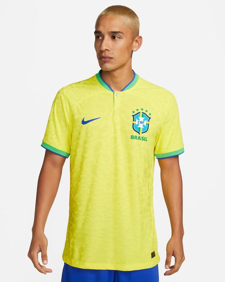 Jersey Nike Brazil 2022/23 Match Home Dri-FIT ADV Soccer Hombre Amarillo Verde Azules | WSZYM-7912