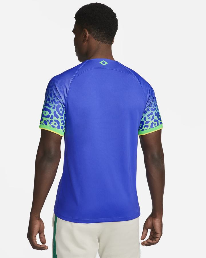Jersey Nike Brazil 2022/23 Stadium Away Dri-FIT Soccer Hombre Azules Verde Amarillo | ZHDFL-5806