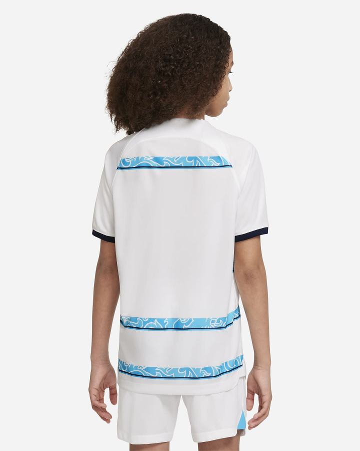 Jersey Nike Chelsea FC 2022/23 Stadium Away Kids Dri-FIT Soccer Niño Blancas Azul Marino | ACEND-8435