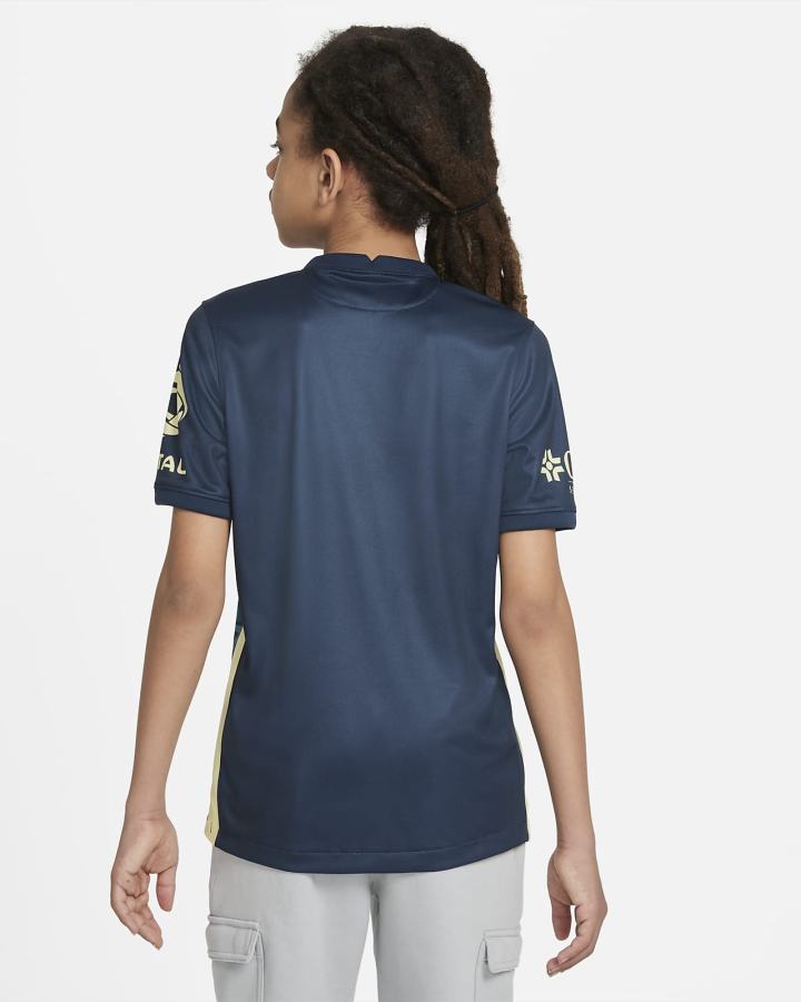 Jersey Nike Club América 2021/22 Stadium Away Kids Soccer Niño Azul Marino Limón | CDQMU-5861
