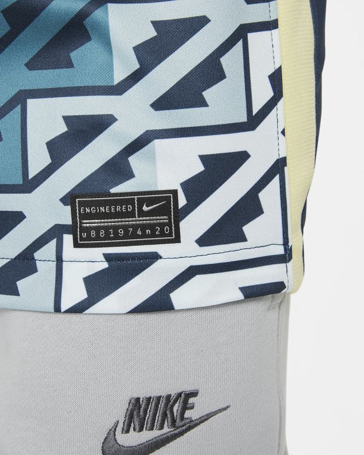 Jersey Nike Club América 2021/22 Stadium Away Kids Soccer Niño Azul Marino Limón | CDQMU-5861