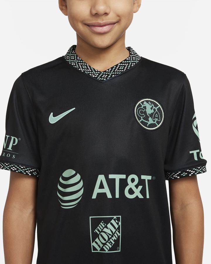 Jersey Nike Club América 2021/22 Stadium Third Kids Dri-FIT Soccer Niño Negras | PQEWX-1542