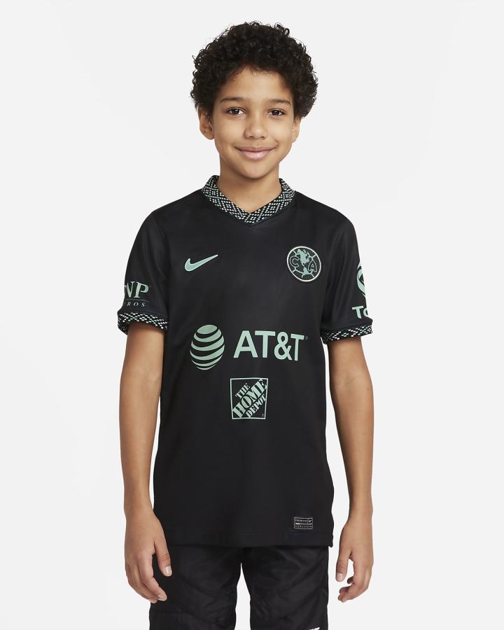 Jersey Nike Club América 2021/22 Stadium Third Kids Dri-FIT Soccer Niño Negras | PQEWX-1542