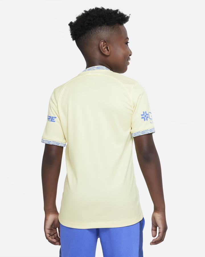 Jersey Nike Club América 2022/23 Stadium Home Kids Dri-FIT Soccer Niño Limón Azules | OMAJP-3015