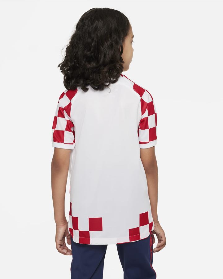 Jersey Nike Croatia 2022/23 Stadium Home Kids Dri-FIT Soccer Niña Blancas Azules | RSZAM-8395