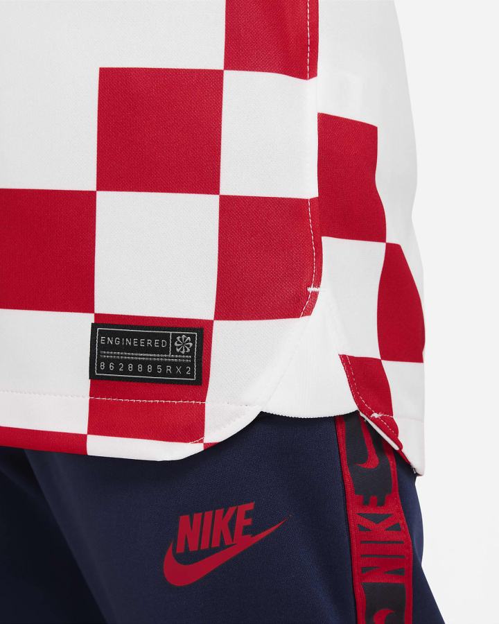 Jersey Nike Croatia 2022/23 Stadium Home Kids Dri-FIT Soccer Niño Blancas Azules | VTPQF-0326