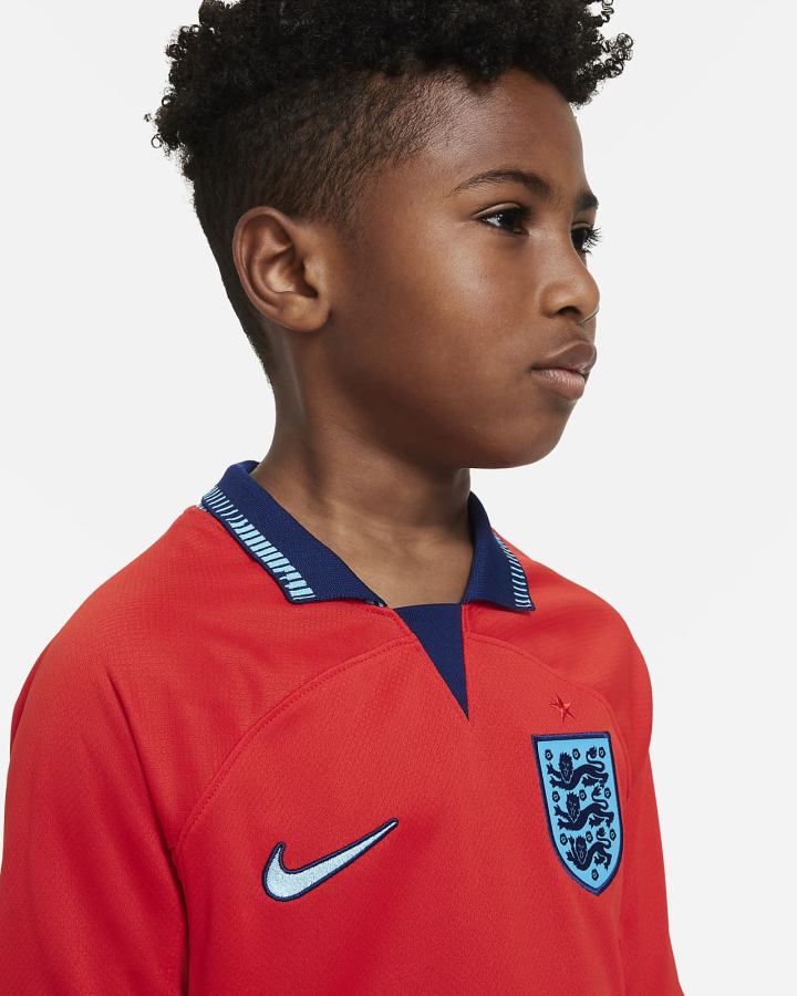 Jersey Nike England 2022/23 Stadium Away Kids Dri-FIT Soccer Niño Rojas Azules | HIOPC-2917