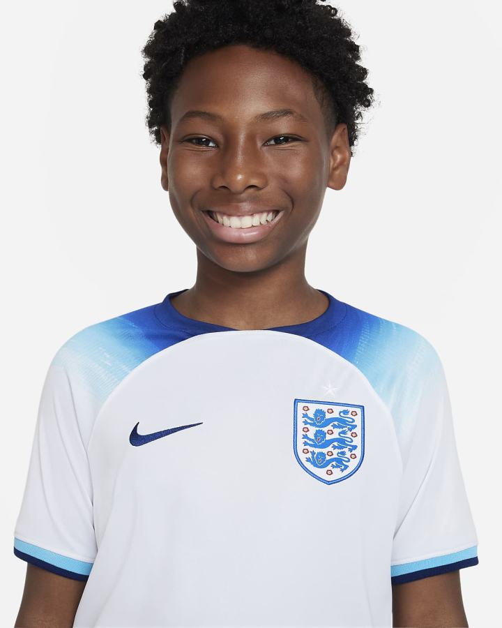 Jersey Nike England 2022/23 Stadium Home Kids Dri-FIT Soccer Niño Blancas Azules | BUYJA-3706