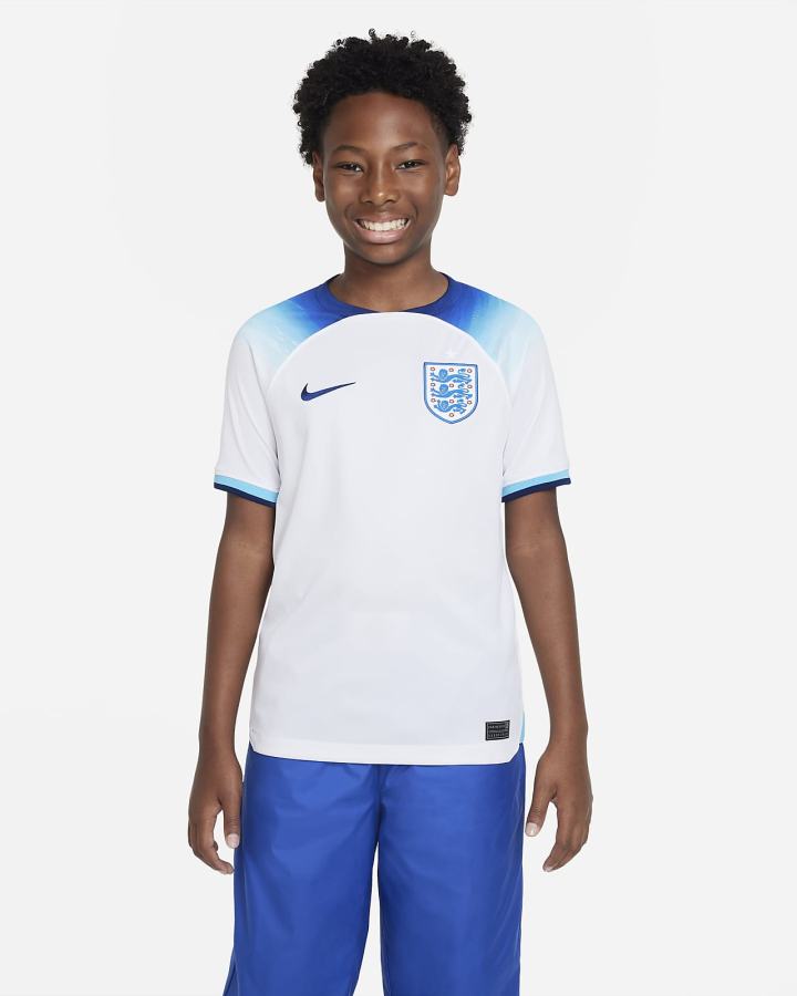 Jersey Nike England 2022/23 Stadium Home Kids Dri-FIT Soccer Niño Blancas Azules | BUYJA-3706