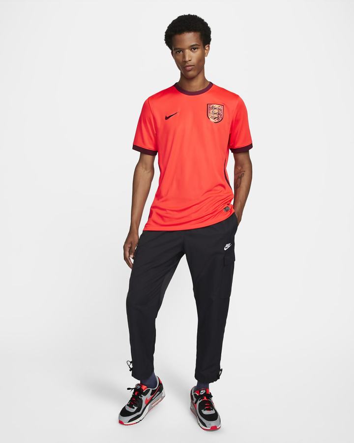 Jersey Nike England 2022 Stadium Away Dri-FIT Soccer Hombre Rojas Claro Burdeos Oscuro | FGWLE-8079