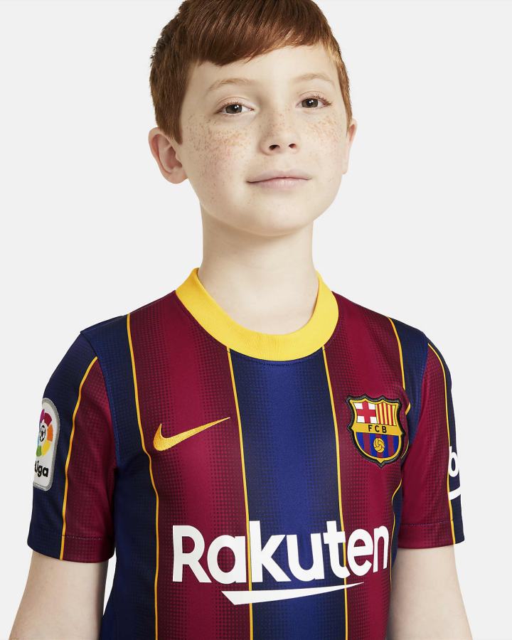 Jersey Nike FC Barcelona 2020/21 Stadium Home Kids Soccer Niña Azul Real Oscuro Azules | YFSQR-9687
