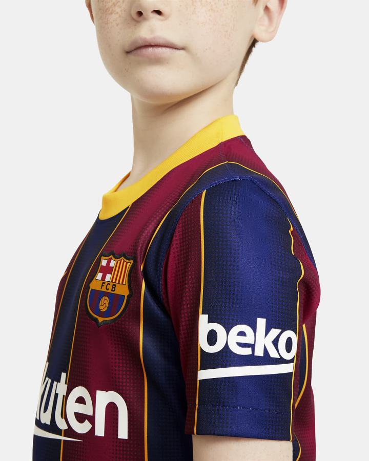 Jersey Nike FC Barcelona 2020/21 Stadium Home Kids Soccer Niña Azul Real Oscuro Azules | YFSQR-9687
