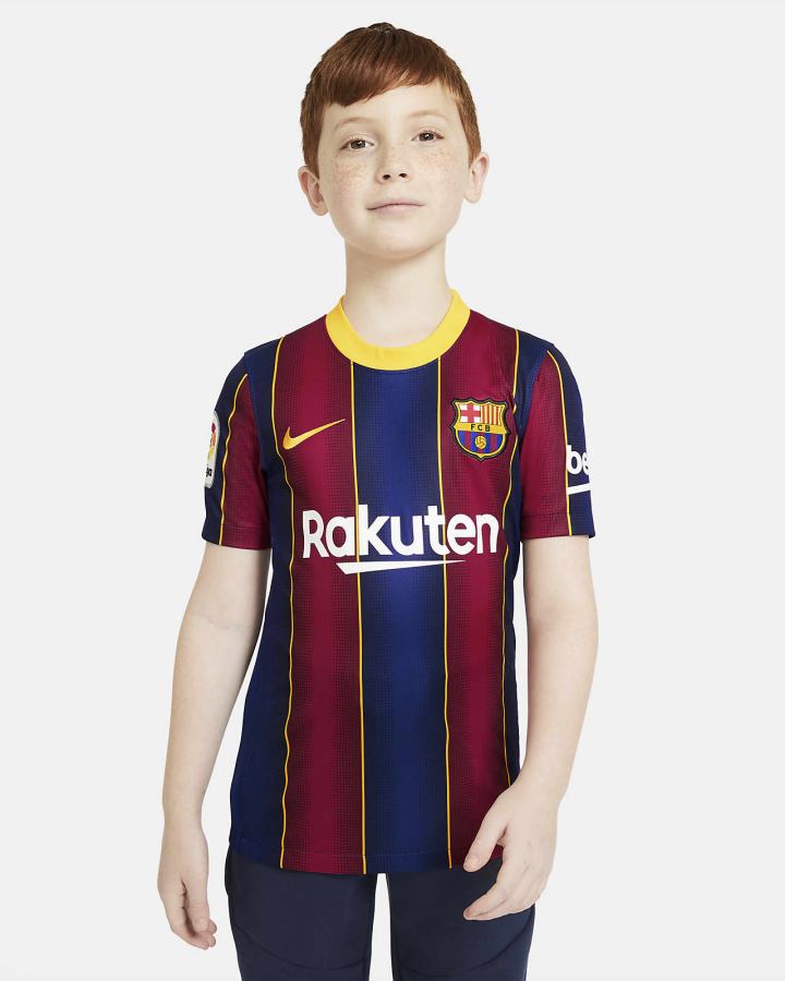 Jersey Nike FC Barcelona 2020/21 Stadium Home Kids Soccer Niña Azul Real Oscuro Azules | YFSQR-9687