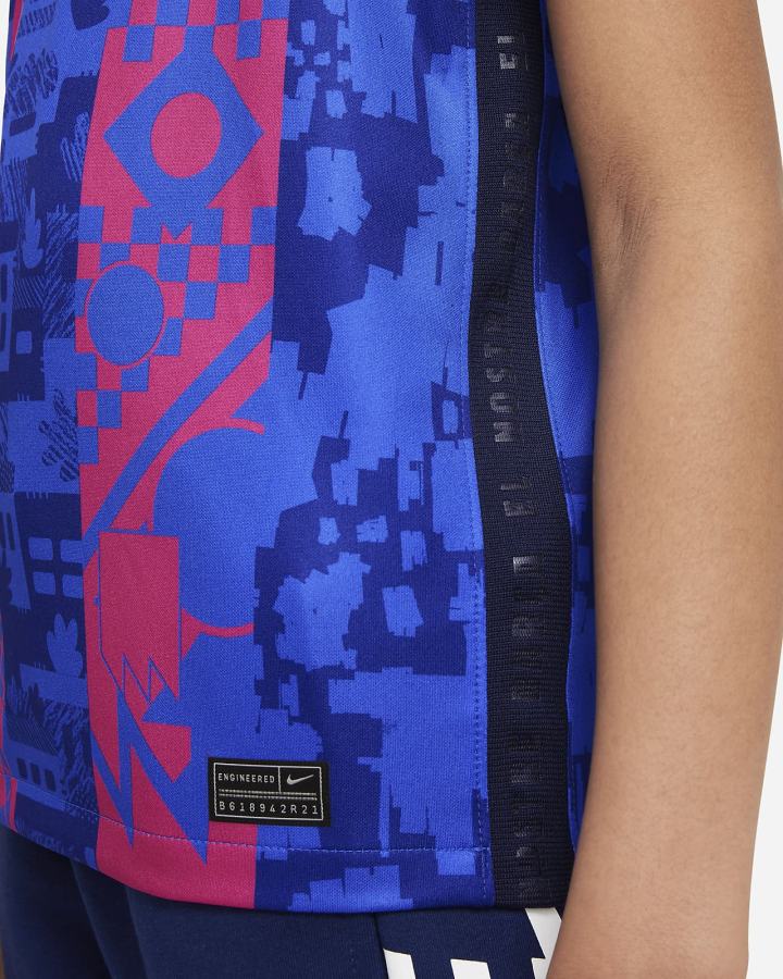 Jersey Nike FC Barcelona 2021/22 Stadium Third Kids Dri-FIT Soccer Niño Azul Real | GJNWH-3517