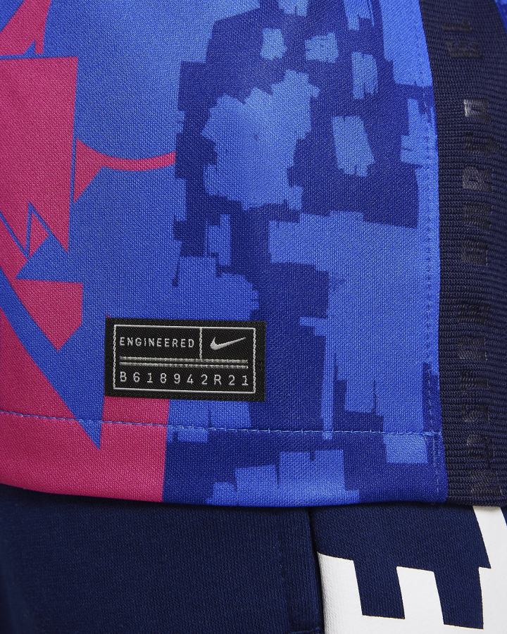 Jersey Nike FC Barcelona 2021/22 Stadium Third Kids Dri-FIT Soccer Niño Azul Real | GJNWH-3517
