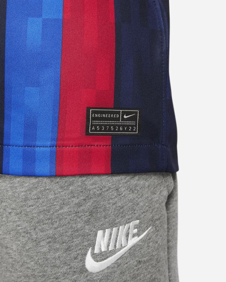 Jersey Nike FC Barcelona 2022/23 Stadium Home Kids Dri-FIT Soccer Niña Obsidian | DQVIX-9568