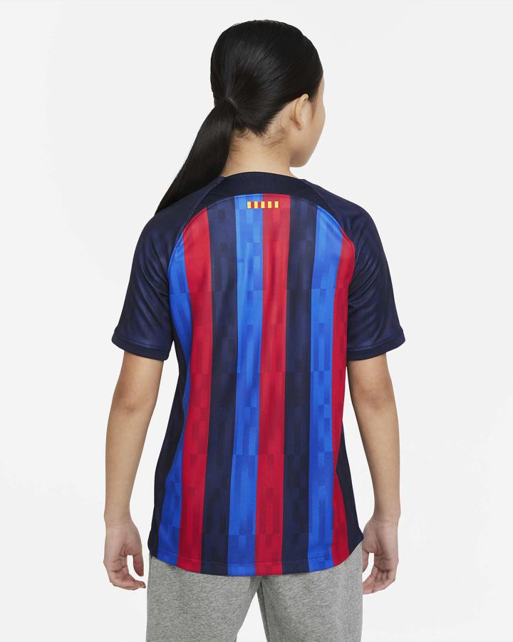 Jersey Nike FC Barcelona 2022/23 Stadium Home Kids Dri-FIT Soccer Niño Obsidian | PJRNL-3150