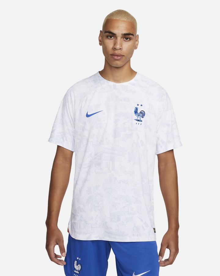Jersey Nike FFF 2022/23 Match Away Dri-FIT ADV Soccer Hombre Blancas Azul Real | BRQWA-2537