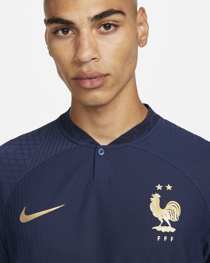 Jersey Nike FFF 2022/23 Match Home Dri-FIT ADV Soccer Hombre Azul Marino Metal Doradas | JWRXO-5496