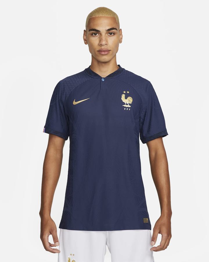 Jersey Nike FFF 2022/23 Match Home Dri-FIT ADV Soccer Hombre Azul Marino Metal Doradas | JWRXO-5496