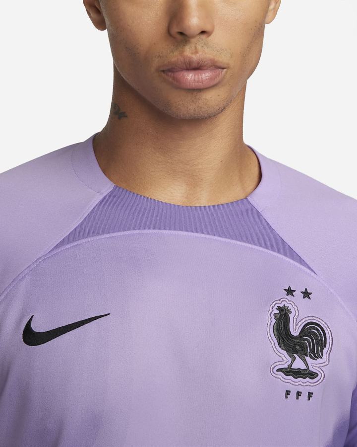 Jersey Nike FFF 2022/23 Stadium Goalkeeper Dri-FIT Soccer Hombre Moradas Negras | DUYZL-2985