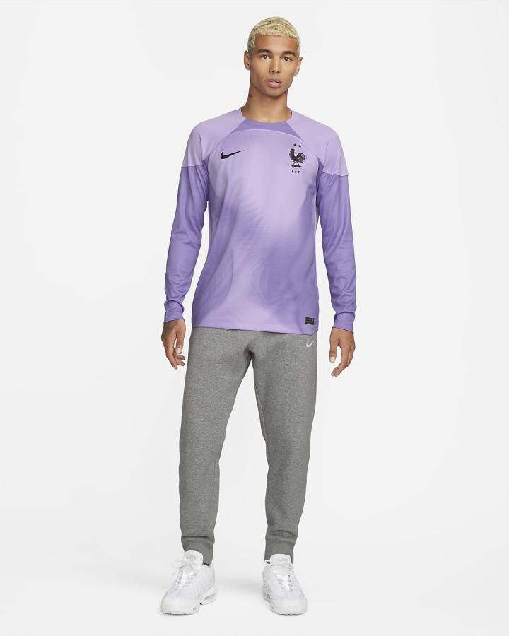 Jersey Nike FFF 2022/23 Stadium Goalkeeper Dri-FIT Soccer Hombre Moradas Negras | DUYZL-2985