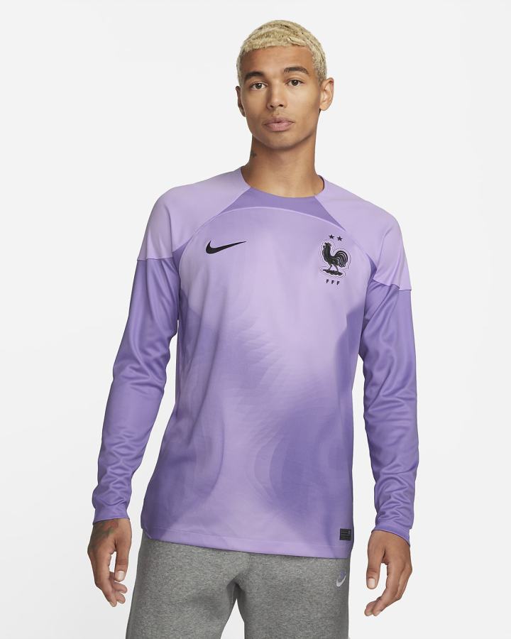 Jersey Nike FFF 2022/23 Stadium Goalkeeper Dri-FIT Soccer Hombre Moradas Negras | DUYZL-2985