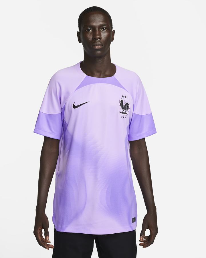 Jersey Nike FFF 2022/23 Stadium Goalkeeper Dri-FIT Short-Sleeve Soccer Hombre Moradas Negras | FLANH-1694