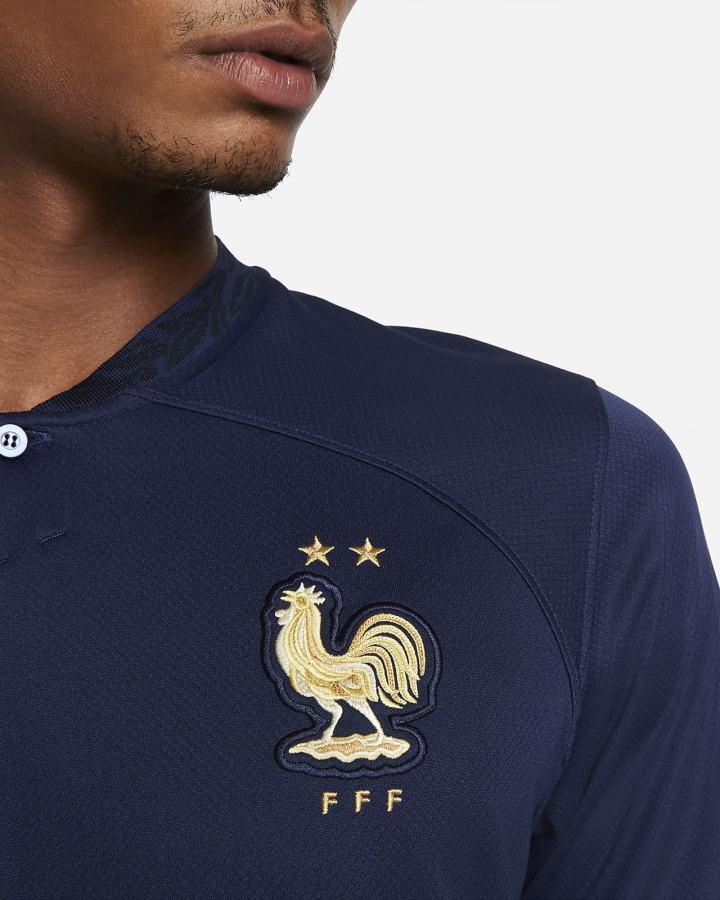 Jersey Nike FFF 2022/23 Stadium Home Dri-FIT Soccer Hombre Azul Marino Metal Doradas | XSAFU-7962