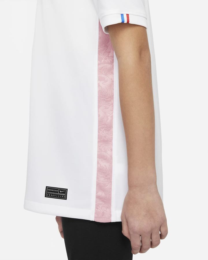 Jersey Nike FFF 2022 Stadium Away Kids Dri-FIT Soccer Niña Blancas Rosas Azules | ATIMF-2701