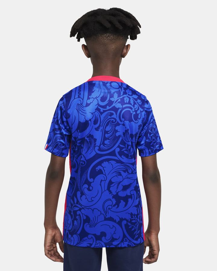Jersey Nike FFF 2022 Stadium Home Kids Soccer Niño Azules Oscuro Rojas Blancas | ZNVEM-5270
