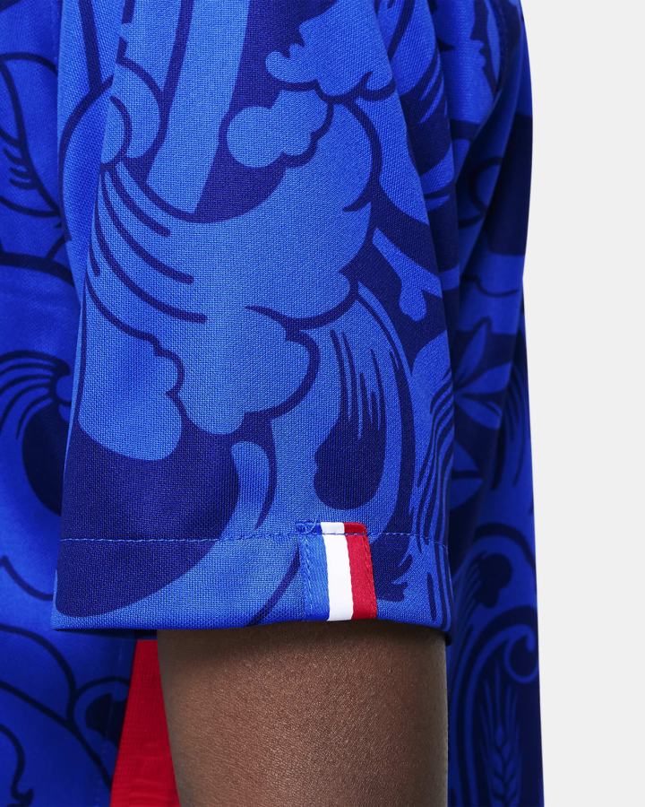 Jersey Nike FFF 2022 Stadium Home Kids Soccer Niño Azules Oscuro Rojas Blancas | ZNVEM-5270