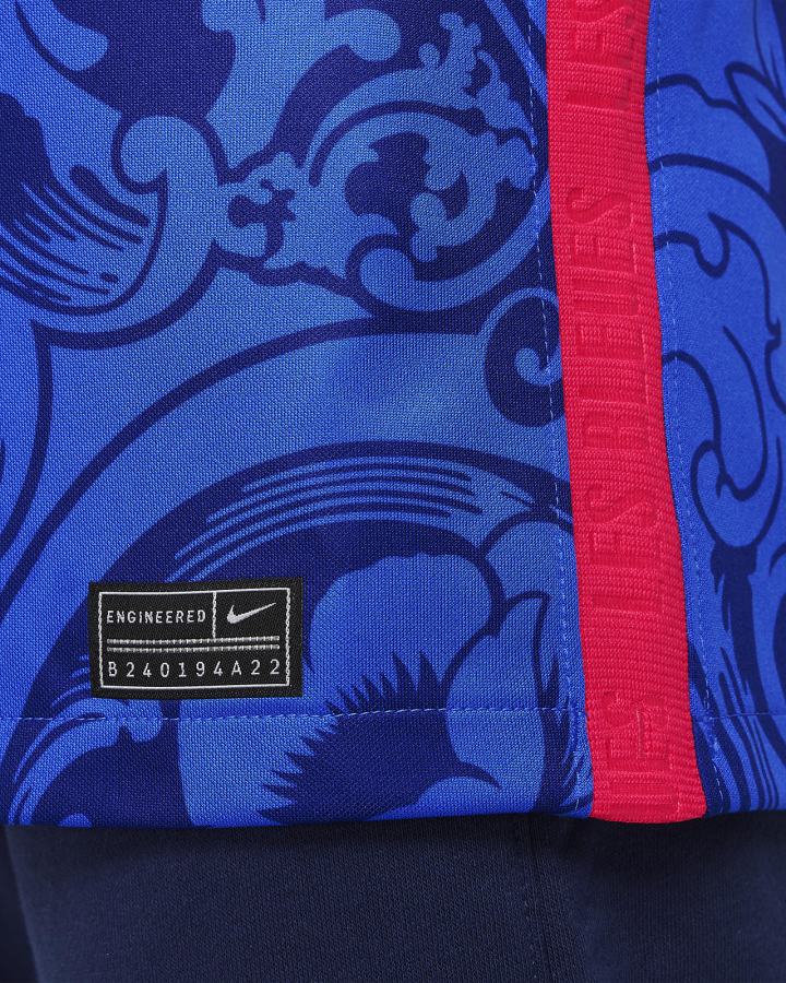 Jersey Nike FFF 2022 Stadium Home Kids Soccer Niño Azules Oscuro Rojas Blancas | ZNVEM-5270