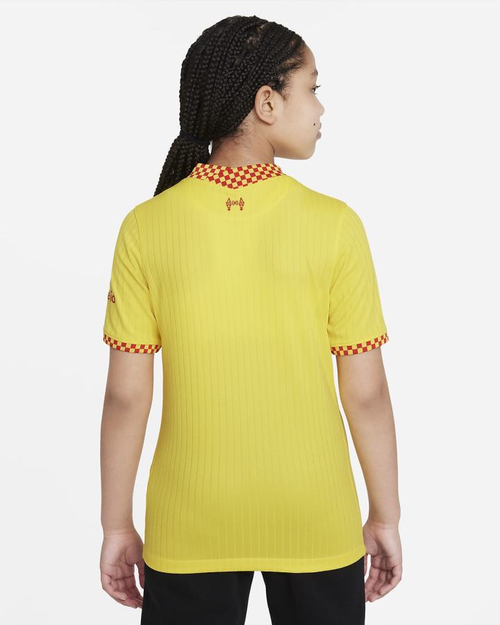 Jersey Nike Liverpool FC 2021/22 Stadium Third Kids Dri-FIT Soccer Niño Amarillo Rojas | NIKER-0316
