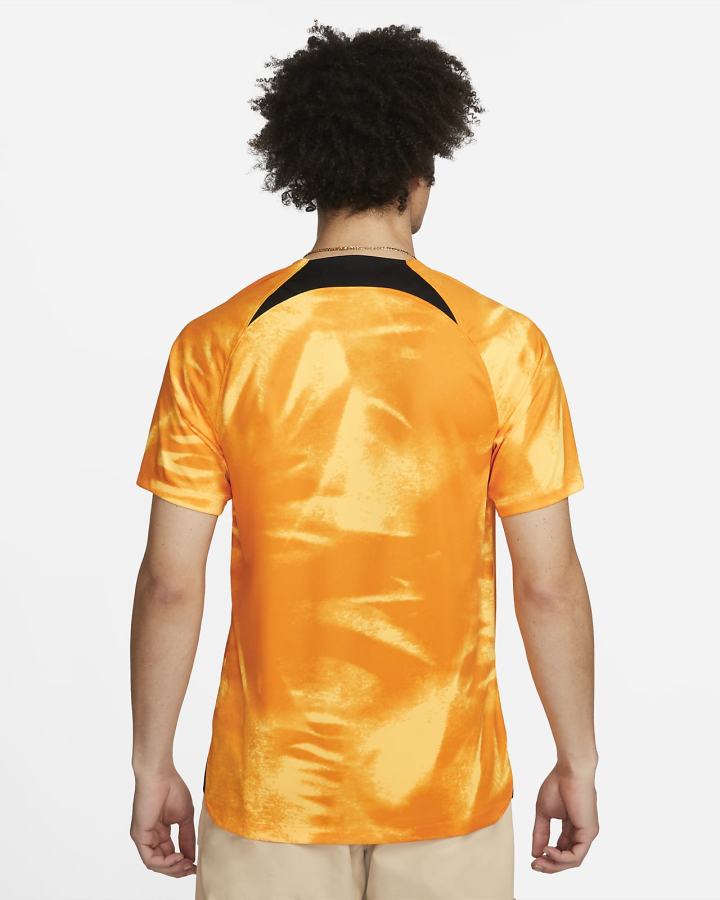 Jersey Nike Netherlands 2022/23 Stadium Home Dri-FIT Soccer Hombre Naranjas Negras | IJYRF-5981