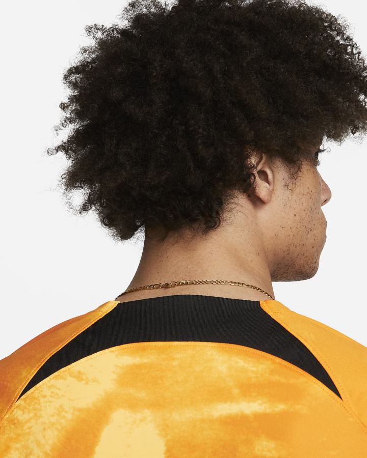 Jersey Nike Netherlands 2022/23 Stadium Home Dri-FIT Soccer Hombre Naranjas Negras | IJYRF-5981