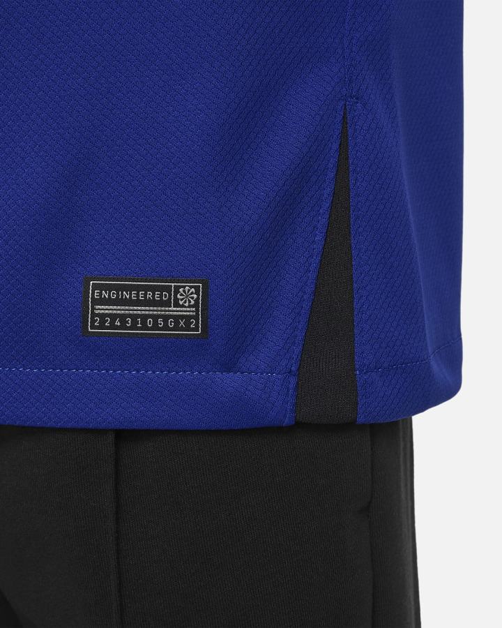 Jersey Nike Netherlands 2022/23 Stadium Away Kids Dri-FIT Soccer Niño Azul Real Oscuro Azules Negras Rojas | OYPQB-9081