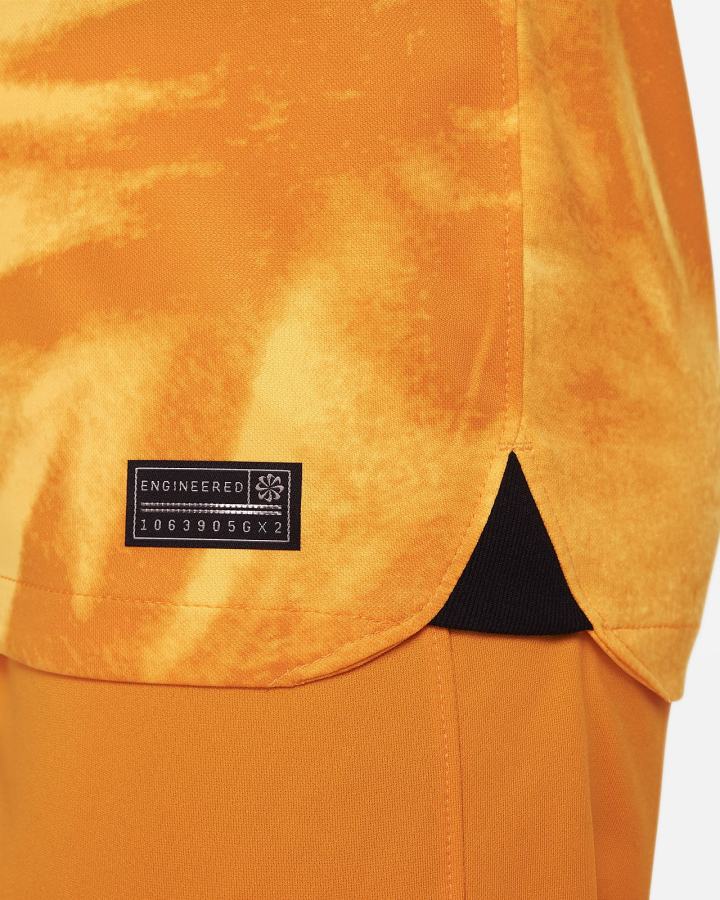 Jersey Nike Netherlands 2022/23 Stadium Home Kids Dri-FIT Soccer Niña Naranjas Negras | VTLPX-5197