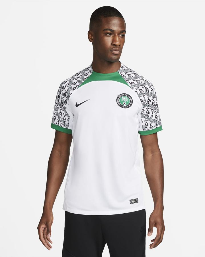 Jersey Nike Nigeria 2022/23 Stadium Away Dri-FIT Soccer Hombre Blancas Verde Oscuro Negras | SFMUW-3675