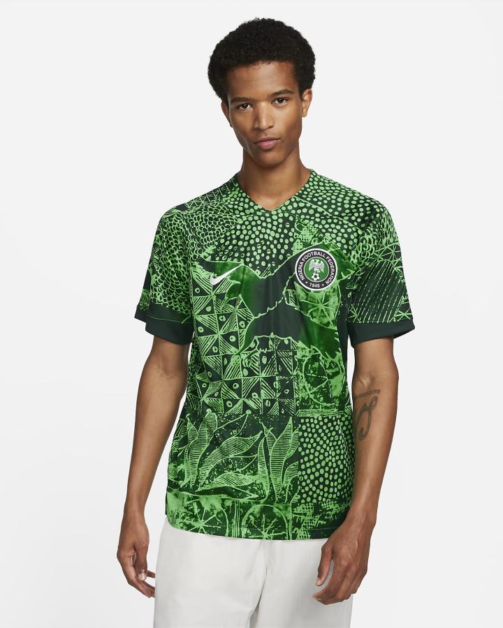 Jersey Nike Nigeria 2022/23 Stadium Home Dri-FIT Soccer Hombre Verde Negras Blancas | VRDKJ-3615