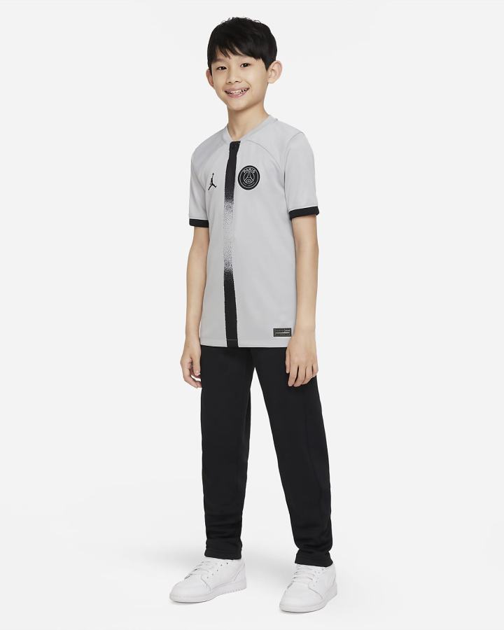 Jersey Nike Paris Saint-Germain 2022/23 Stadium Away Kids Dri-FIT Soccer Niño Gris Claro Negras | JERBZ-0319