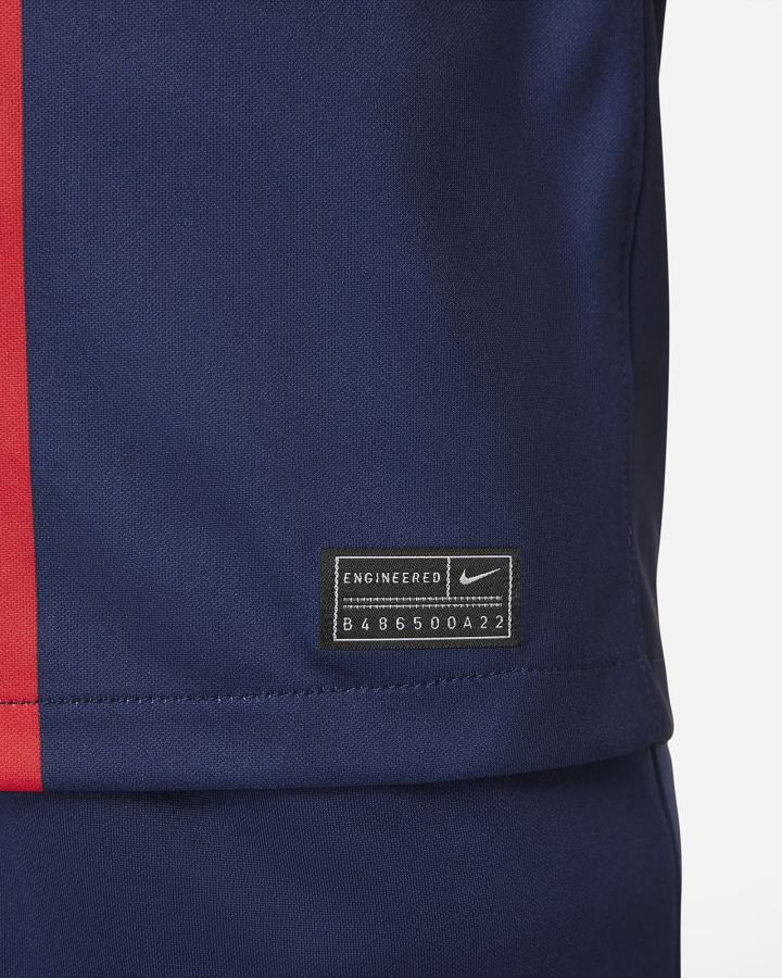 Jersey Nike Paris Saint-Germain 2022/23 Stadium Home Kids Dri-FIT Soccer Niño Azul Marino Blancas Azul Marino | QVJDE-9501