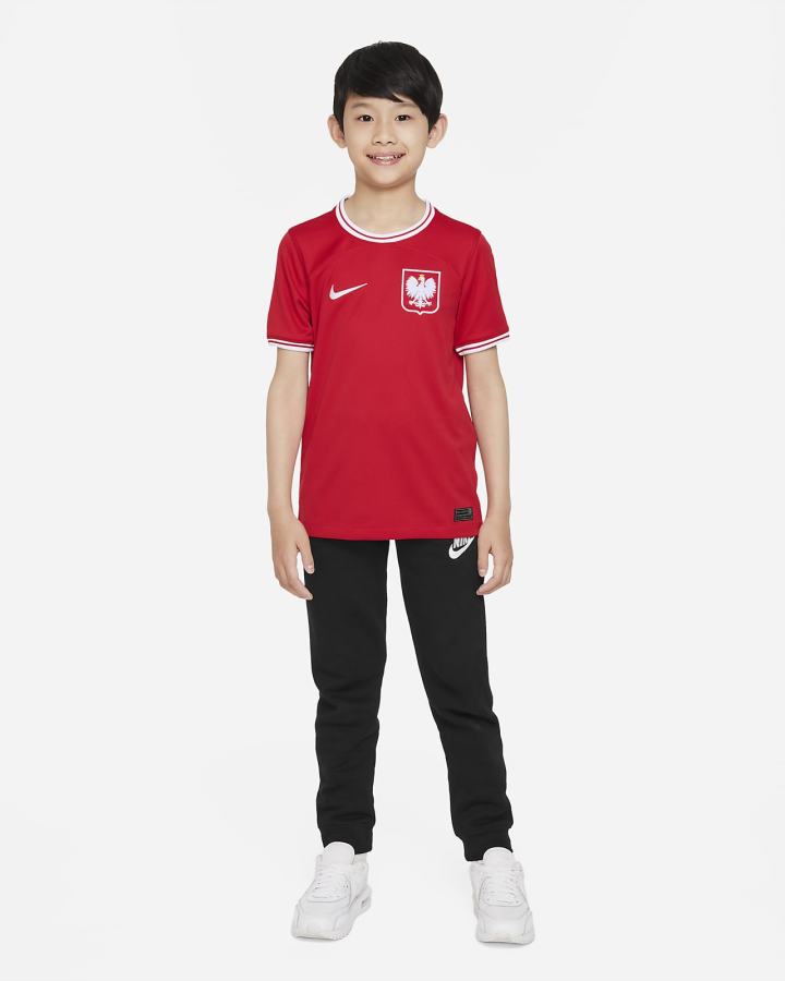 Jersey Nike Poland 2022/23 Stadium Away Kids Dri-FIT Soccer Niño Rojas Blancas | ZAEHG-3987