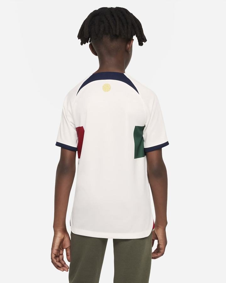 Jersey Nike Portugal 2022/23 Stadium Away Kids Dri-FIT Soccer Niño Obsidian | WLJGE-7962